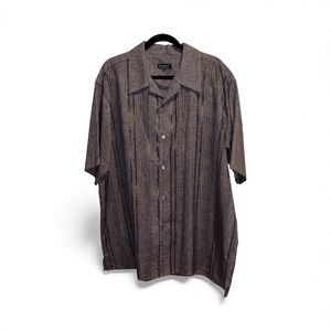 Printing Men's Grey Brown Striped Casual Shirt